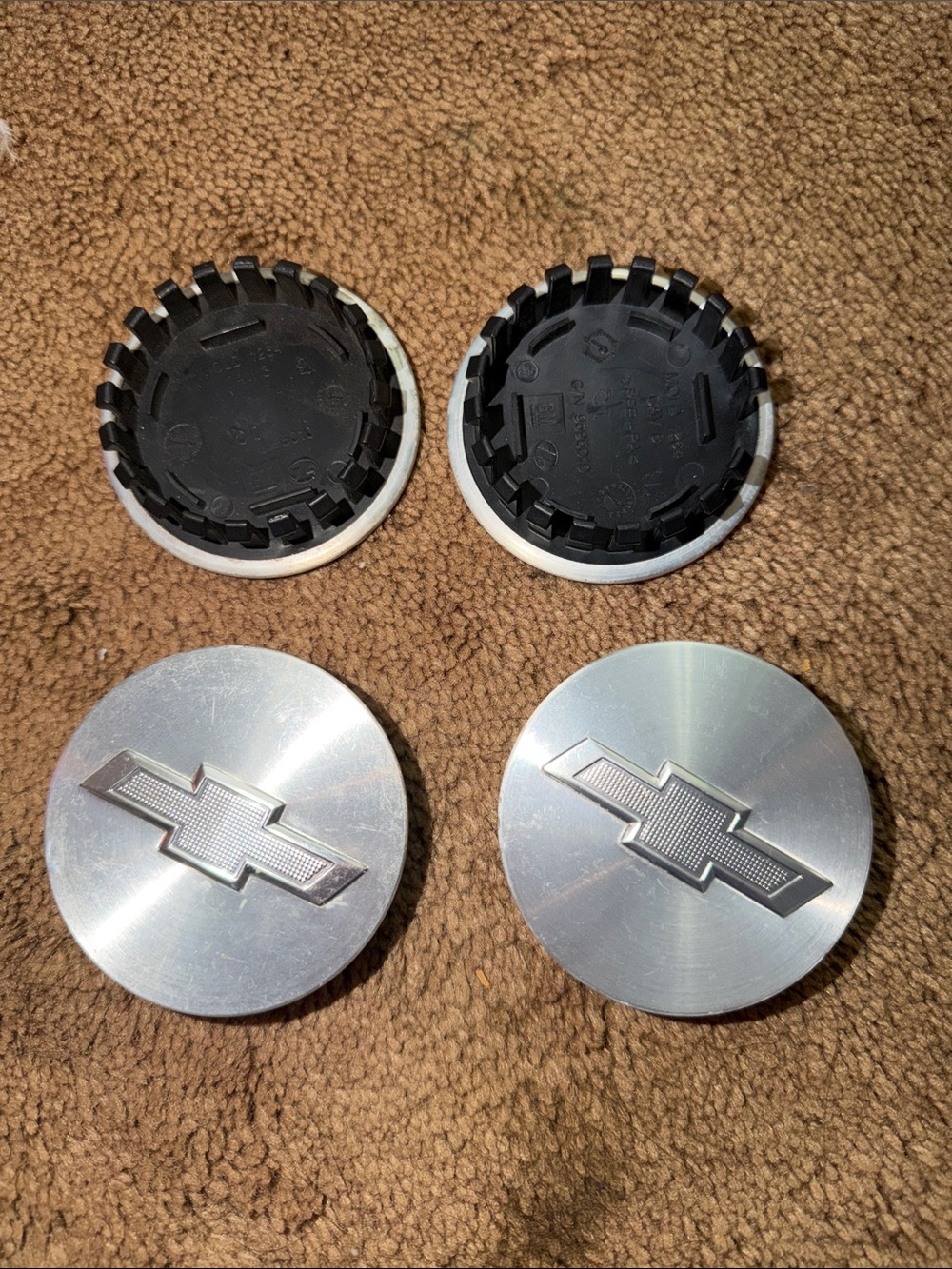 4 GB Chevrolet 54 MM Brushed Silver Wheel Center Caps 9595010 Cobalt HHR Malibu